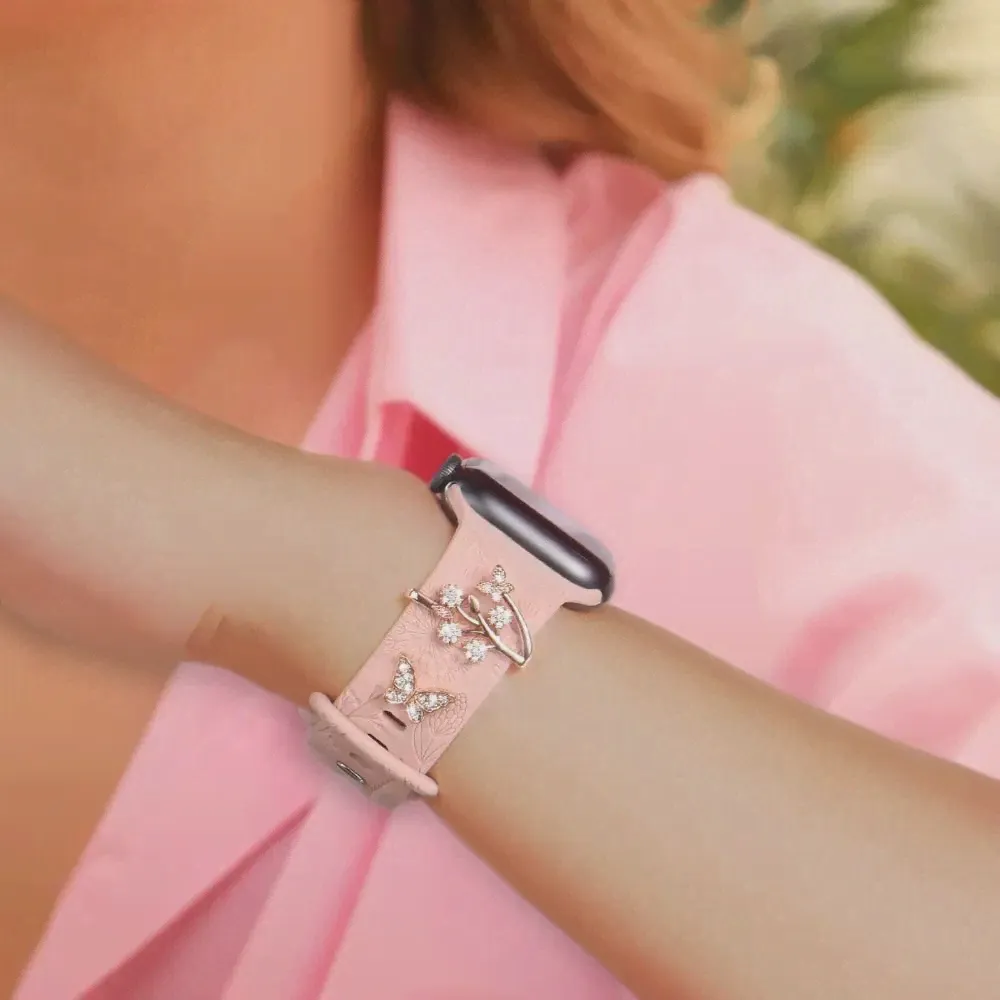 Металлическое украшение, кольцо, подвески для Apple Watch, ремешок, Алмазное украшение для iwatch, браслет, силиконовый ремешок, ювелирные изделия, аксессуары ﻿ (art.: 3920c5eae42ea)-2