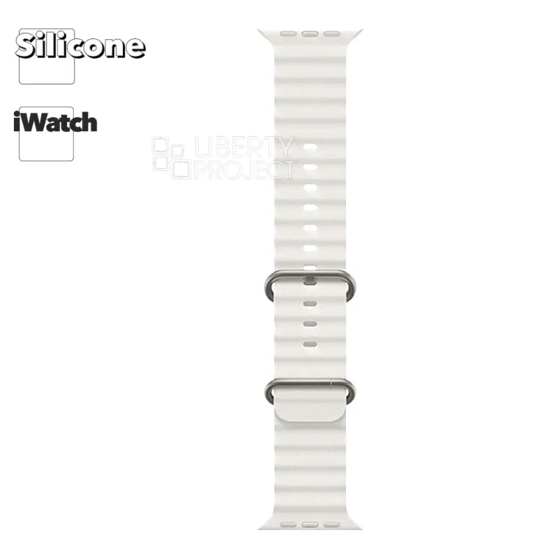 Ремешок HOCO iWatch WA12 Original Marine Silicone 42/44/45/49 мм силикон (белый)