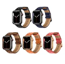 IWatch WA18 Elegant Series Кожаный ремешок с бриллиантами (42/44/45/49 мм), черный