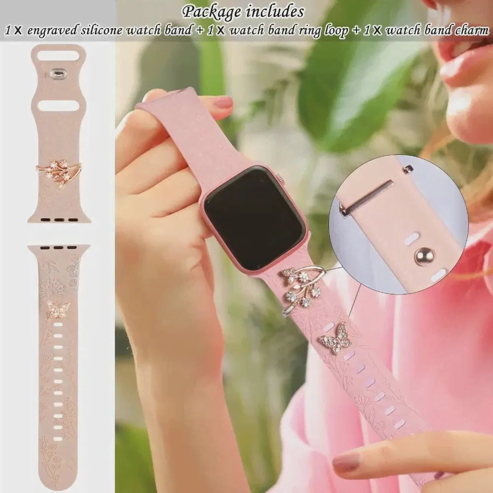 Металлическое украшение, кольцо, подвески для Apple Watch, ремешок, Алмазное украшение для iwatch, браслет, силиконовый ремешок, ювелирные изделия, аксессуары ﻿ (art.: 3920c5eae42ea)
