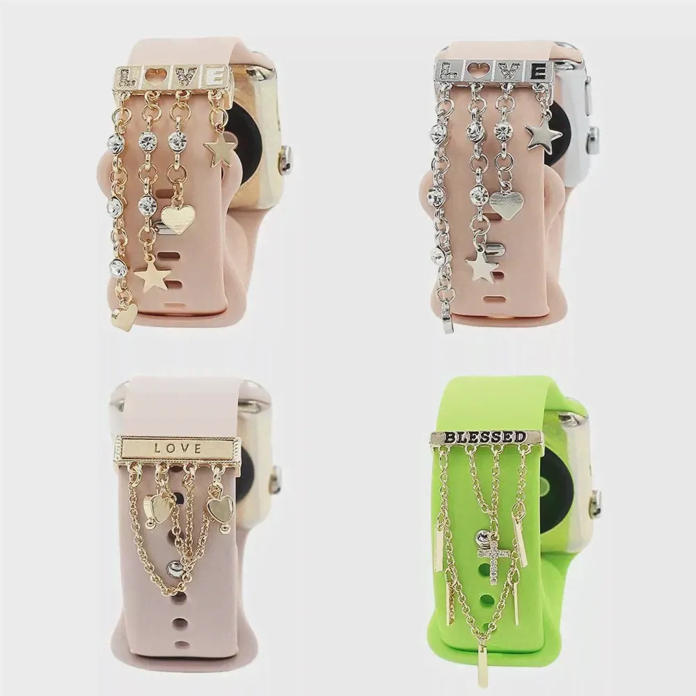 Металлические подвески, часы, кольцо с кисточкой, цепочка для Apple Watch, бриллиантовое украшение для iwatch, браслет, ювелирные изделия (art.: 3920c257b70d4)-4
