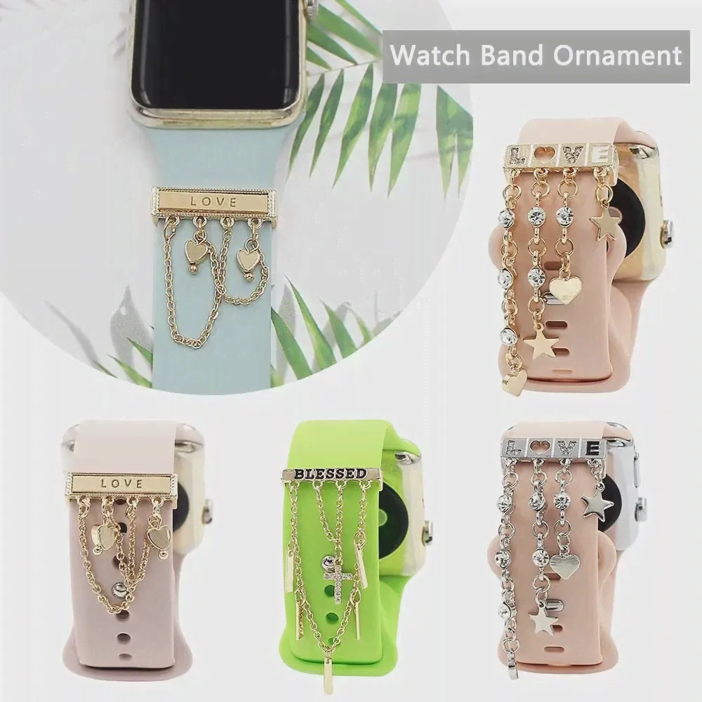 Металлические подвески, часы, кольцо с кисточкой, цепочка для Apple Watch, бриллиантовое украшение для iwatch, браслет, ювелирные изделия (art.: 3920c257b70d4)-2