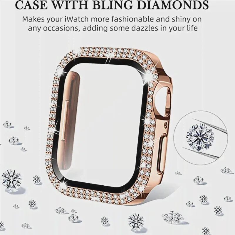 Аксессуары для часов Apple Watch Band SE Series 7 6 5 4 45 мм 41 мм 44 мм 40 мм, IWatch, блестящий браслет из нержавеющей стали, чехол для часов (art.: 3920bdbb01b3f)-2