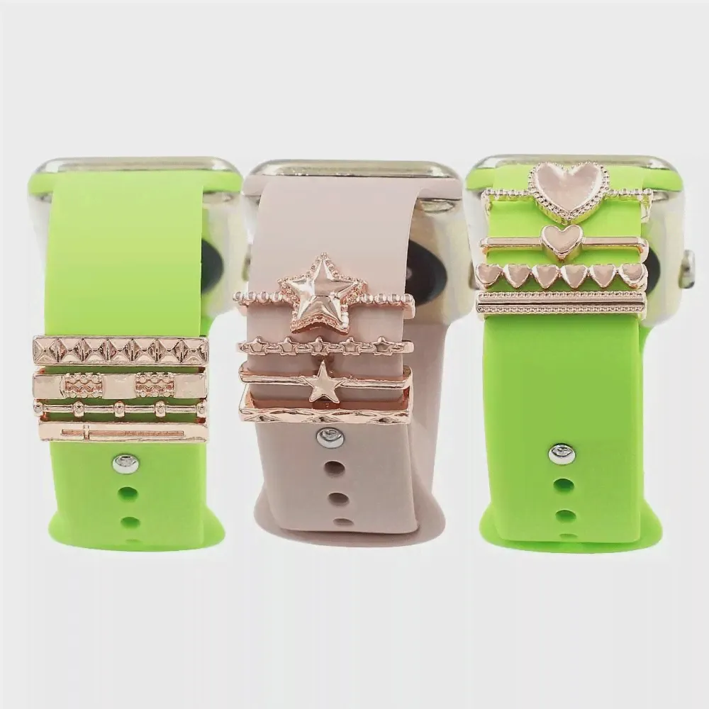 Металлические подвески, часы, кольцо для Apple, Алмазное украшение для iwatch, браслет, силиконовый ремешок, ювелирные аксессуары (art.: 3920c3b718776)-3